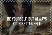 Be yourself, but always your better self.
