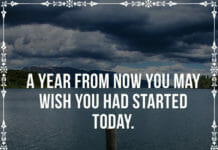 A year from now you may wish you had started today.